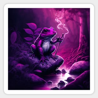 Quirky Magenta Frog Sticker